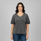 Royal - V Neck double bell Sleeve Top - T704