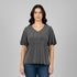 Royal - V Neck double bell Sleeve Top - T704