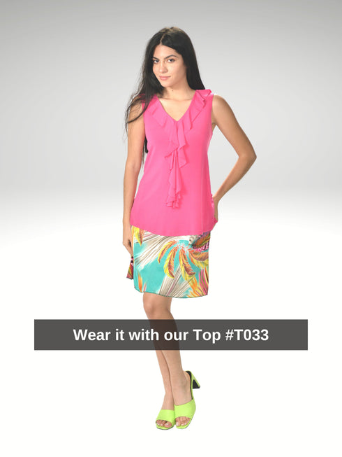 2 Tier Skort with side seam pockets and elasticized waist line - SH011