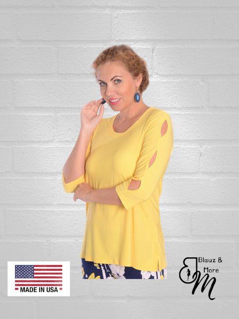 Top with 3 KEY hole details on the sleeves- T430