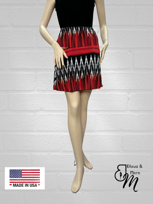 2 tier Skort with side seam pockets and elasticized waist line - SH011