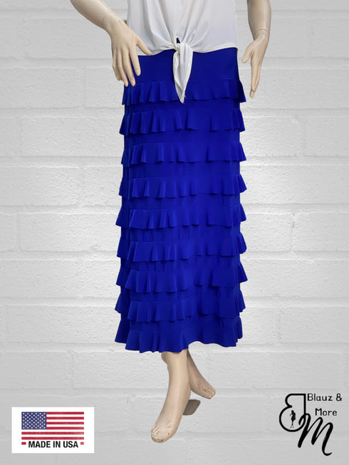 Pleated Ruffle long tiered Skirt - SK012