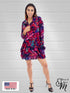 Tunic Long Sleeves Kangaroo Pocket Zipper Front Tunic/Dress