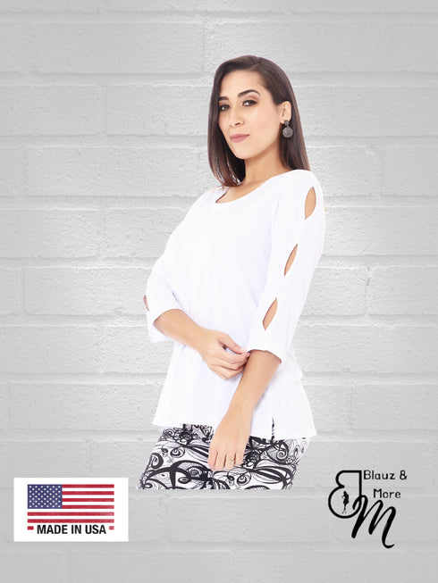 Top with 3 KEY hole details on the sleeves- T430