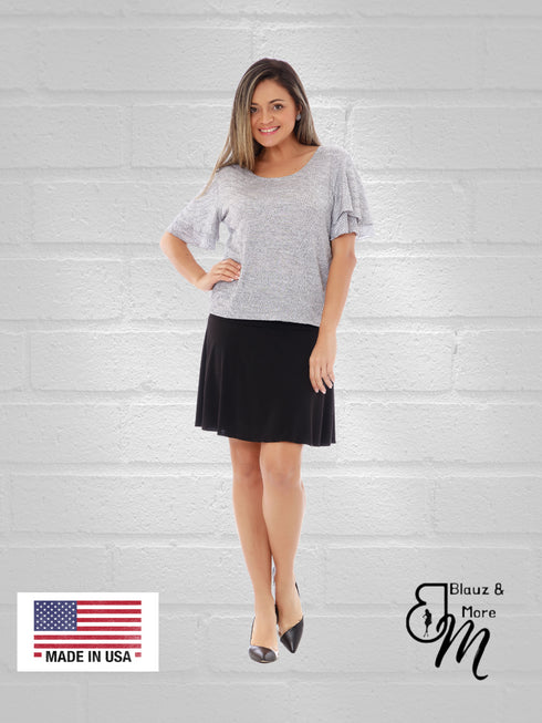 2 tier Skort with side seam pockets and elasticized waist line - SH011