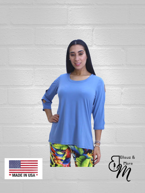 Top with 3 KEY hole details on the sleeves- T430