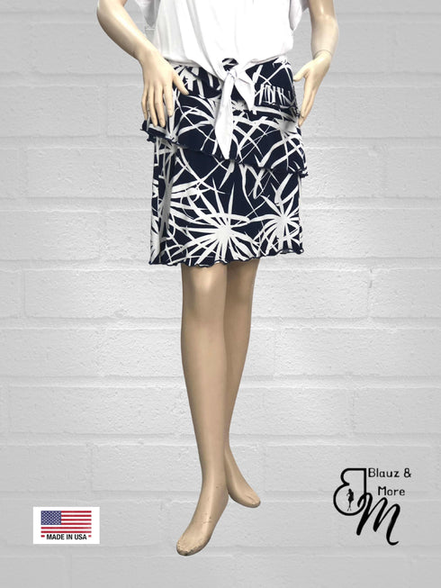 2 Asymmetrical ruffle Skort with elasticized waist - SH010