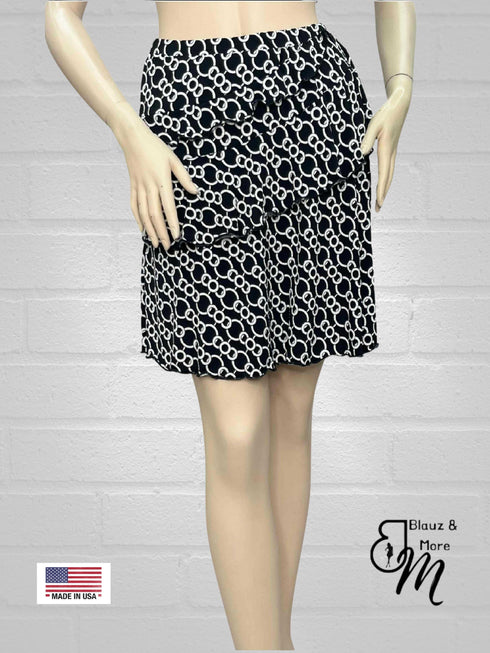 2 Asymmetrical ruffle Skort with elasticized waist - SH010