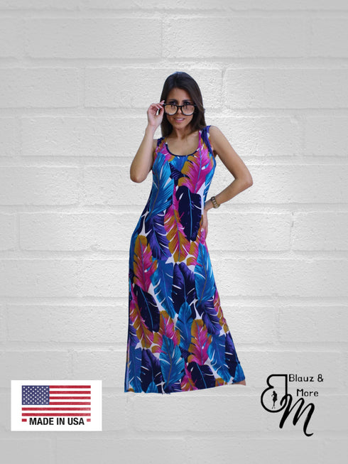 Full length sleeveless dresses - D051