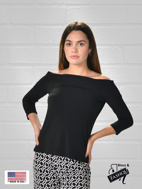 Off Shoulder top with 3/4 Sleeves - T495