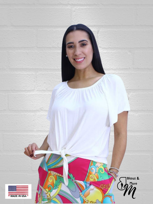 OFF Shoulder top with a front knot detail - T509