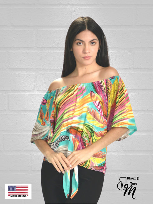 OFF Shoulder top with a front knot detail - T509