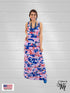 Ruffle Maxi PRINTED Dress Sleeveless - D211
