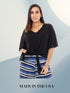 Tie Front Short Sleeve Top - Regular & Plus Sizes available- T541