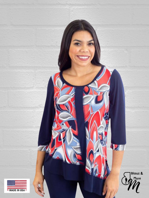 3/4 Sleeve Fall Comfy Casual Tunic - T522